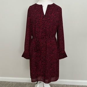 LOFT: Red Cheetah Dress